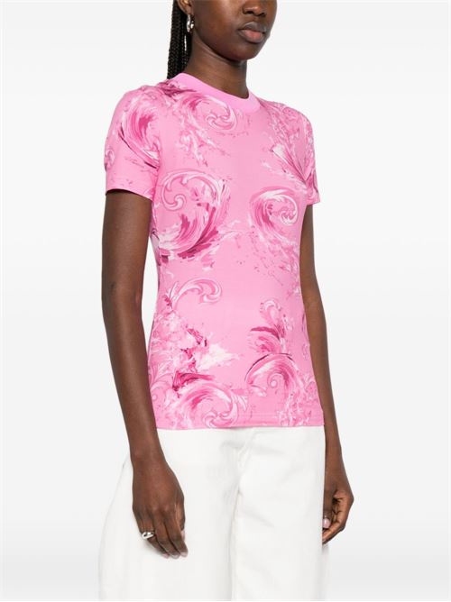 T-shirt donna maniche corte con stampa all-over Versace jeans Couture | 80HAH608JS553499